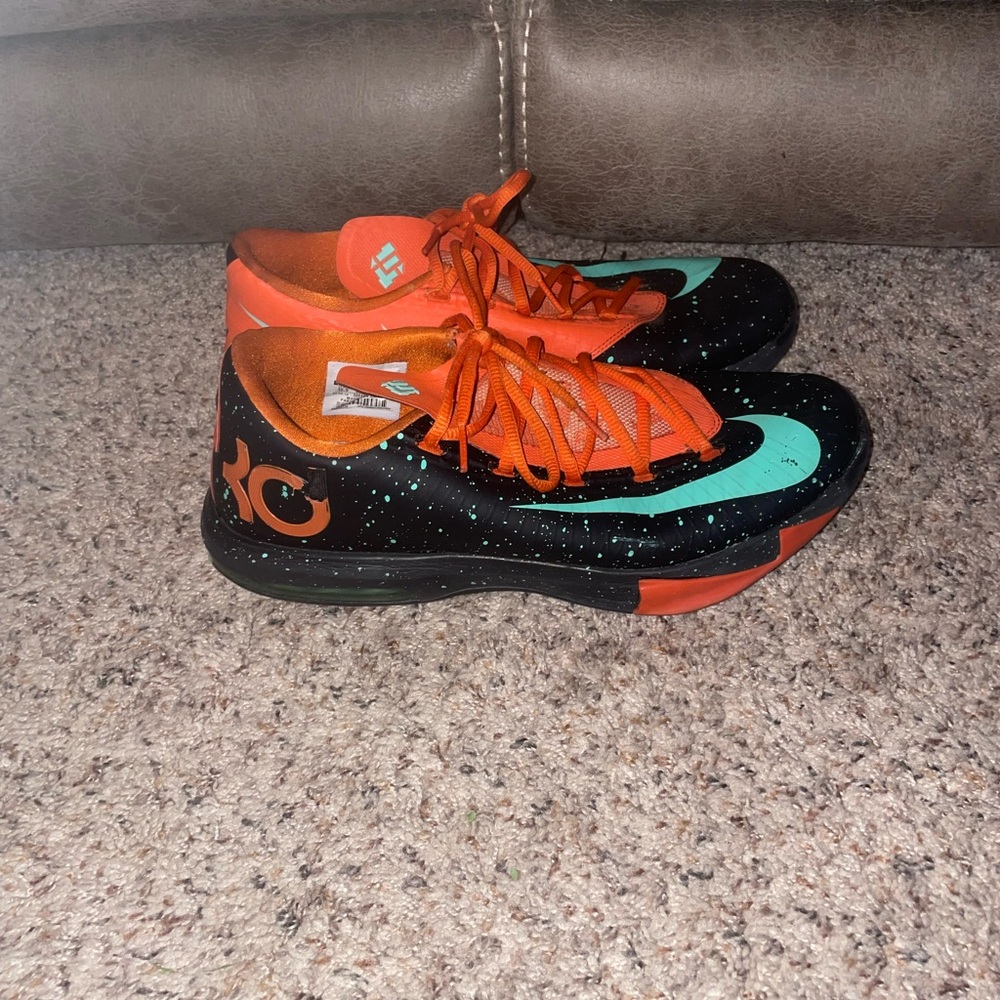 Nike KD 6 VI Texas Black Green Orange Mens Size 10.5 Sneakers